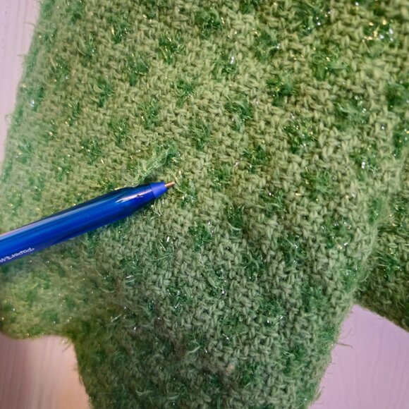 Marciano S/P Wool Blend Green Metallic Tweed Blazer Jacket - Picture 8 of 15